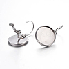 Tarnish Resistant 304 Stainless Steel Leverback Earring Settings X-STAS-F191-03P-14mm-2