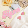 4Pcs 2 Styles Mother's Day Theme Chenille Embroider Thread Iron on/Sew On Patches PATC-CA0001-24B-5