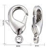 Platinum Brass Lobster Claw Clasps X-KK-903-N-NF-4