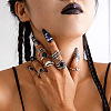 Halloween Theme Alloy Rhinestone Rings Sets FS-WG25DD8-07-1