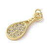 Rack Plating Brass Micro Pave Cubic Zirconia Pendants KK-C052-33B-G-2