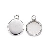 Non-Tarnish 304 Stainless Steel Pendant Cabochon Settings LS-X-STAS-G127-13-8mm-P-1