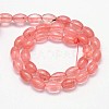 Oval Cherry Quartz Glass Beads Strands G-P107-04-2