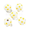 Printed Wood European Beads WOOD-G022-18B-1