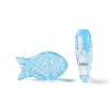 Transparent Spray Painted Glass Beads GLAA-I050-10E-3