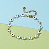 Evil Eye 304 Stainless Steel Enamel Link Chains Bracelets & Necklaces Jewelry Sets SJEW-JS01152-11