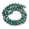 Electroplated Natural Agate Beads Strands G-B191-A07-8mm-09-4