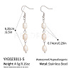 Freshwater Pearl 304 Stainless Steel Dangle Earrings for Women BV3455-2-1