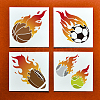 4Pcs 4 Styles Sport Ball PET Hollow Out Drawing Painting Stencils DIY-MA0004-14-5