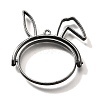 Rabbit Rotatable Alloy Swivel Open Back Bezel Pendants PALLOY-I223-19B-1