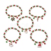 Christmas Theme Alloy Enamel Charms Bracelets BJEW-JB10959-1