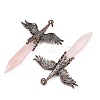Natural Rose Quartz Faceted Pointed Bullet Shaped Big Pendants G-T145-01R-01-3