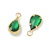 Brass Glass Charms KK-Z136-15G-01-2