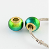 Spray Painted Bright Glass European Beads GPDL-R007-M6-2