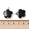 Natural Black Stone Pendants G-P566-01G-11-3