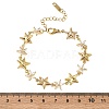 304 Stainless Steel Pave Clear Cubic Zirconia Link Chain Bracelets for Women BJEW-A169-11G-5