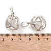 Natural Quartz Crystal Rock Crystal Round Ball Pendants G-Q163-05P-04-3