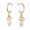 Brass Half Hoop Earrings X-EJEW-JE04159-3