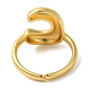 Initials Brass Open Cuff Ring for Women RJEW-N046-02C-G-3