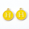 Golden Plated Alloy Enamel Charms ENAM-S118-09H-2