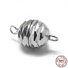 Anti-Tarnish Rhodium Plated 925 Sterling Silver Magnetic Clasps STER-L057-014P-4