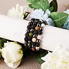 4Pcs 4 Style Natural Gemstone Round Beaded Stretch Bracelets Set BJEW-SZ0002-19-4