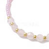 Adjustable Natural Rose Quartz & Seed Braided Bead Bracelets BJEW-JB10181-05-3