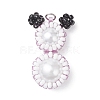 Glass Seed Beaded Snowman Pendants PALLOY-MZ00888-02-1
