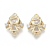 Brass Micro Pave Cubic Zirconia Charms X-KK-N232-47-NF-1