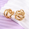 Triple C-Shaped 304 Stainless Steel Cuff Earrings EJEW-A131-04D-G-2