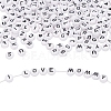 200Pcs 2 Style White Acrylic Enamel Beads SACR-YW0001-04-3