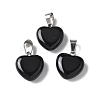 Natural Black Agate Pendants X-G-I311-A16-01-1
