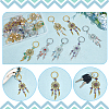  20Pcs 2 Style Woven Net/Web with Feather Alloy Pendant Keychain KEYC-NB0001-70-4