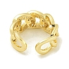 Brass with Cubic Zirconia Open Cuff Rings for Women RJEW-U011-11G-3