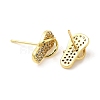 Rack Plating Brass Flip Flops Stud Earrings with Cubic Zirconia EJEW-D061-63G-2