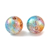 UV Plating Rainbow Iridescent Acrylic Crackl Beads PACR-C009-02E-2