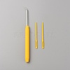 Plastic & Iron Bent Tip Crochet Needle TOOL-WH0159-06A-1
