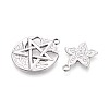 10Pcs 304 Stainless Steel Pendants STAS-T075-19P-2