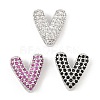 Brass Micro Pave Cubic Zirconia Slide Charms ZIRC-I068-08P-1