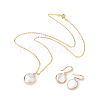 Plated Natural Baroque Pearl Keshi Pearl Beads Jewelry Sets SJEW-JS00977-1