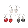 Heart Glass Dangle Earrings EJEW-JE01737-4