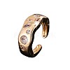 Brass Pave Clear Cubic Zirconia Cuff Open Rings WGCA67C-01-3
