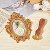 Brass Wax Seal Stamps with Wood Handle AJEW-WH0412-0133-5
