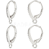 4Pairs Brass Micro Pave Clear Cubic Zirconia Leverback Earring Findings KK-BBC0021-97P-1