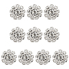 10Pcs 1-Hole Alloy Rhinestone Shank Buttons BUTT-FG0001-28B-1