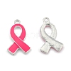 Breast Cancer Pink Awareness Ribbon Alloy Enamel Pendants X-ENAM-E262-S-1