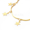 Star Brass Link Bracelets & Dangle Earrings Jewelry Sets SJEW-JS01090-3