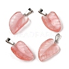 Cherry Quartz Glass Pendants G-B127-01P-07-2