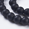 Synthetic Black Stone Bead Strands G-R345-10mm-38-1-3