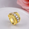 Brass Micro Pave Cubic Zirconia Finger Rings RJEW-BB39437-G-7-4